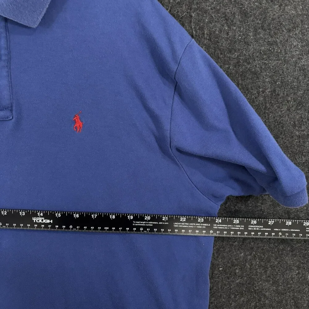 Polo By Ralph Lauren Shirt Men's XL Blue Cotton Knit Pony Logo Preppy Casual